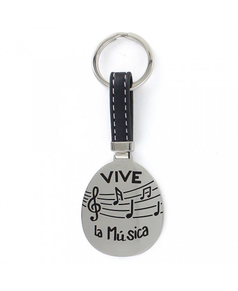 Llavero Happy de acero oval...