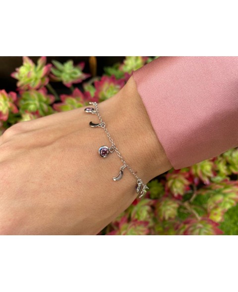 Pulsera de plata rodiada...