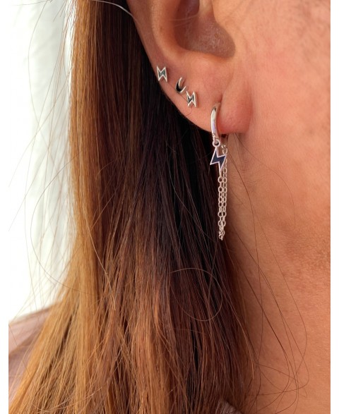 Pendientes Rayo Mini Black...