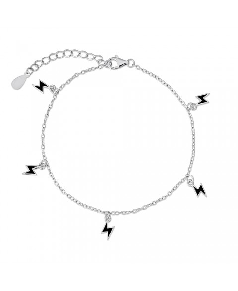 Pulsera Rayos Black Plata