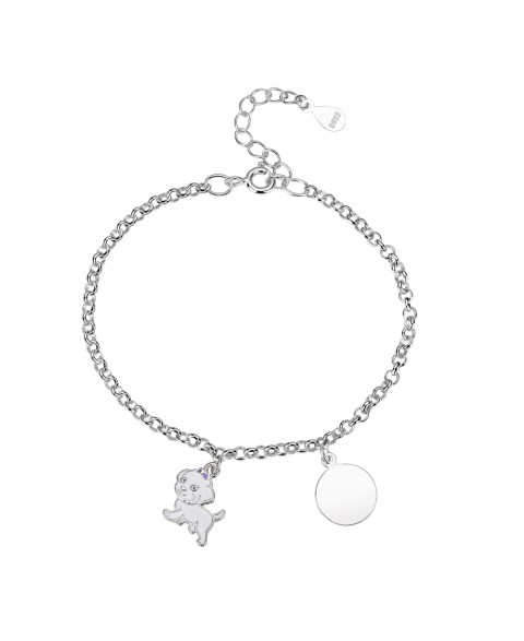 Pulsera Perro y Chapa Plata