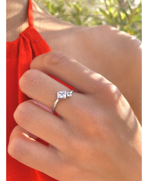 Anillo Rombos Plata