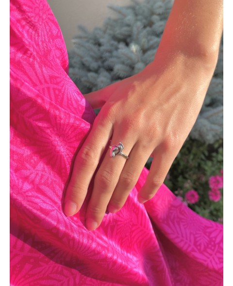 Anillo de plata rodiada...