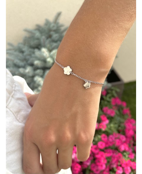 Pulsera Flor Plata