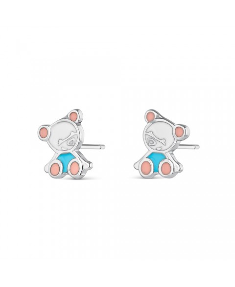 Pendientes Osito Niña Plata