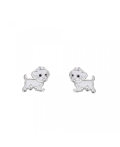 Pendientes Perrito Niña Plata