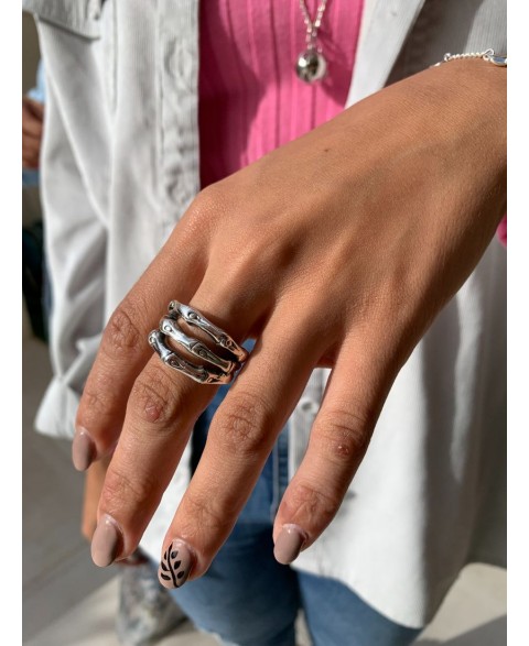 Anillo Bambú Plata
