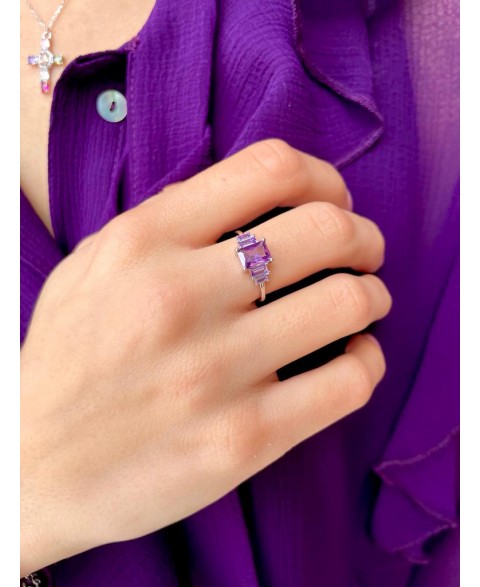 Anillo Fansy Malva Plata