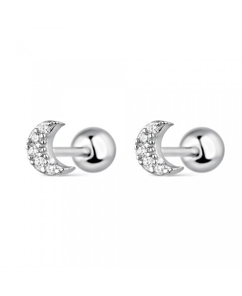 Pendientes Luna Rosca Plata
