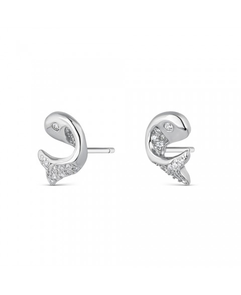 Pendientes Pez Circonita Plata