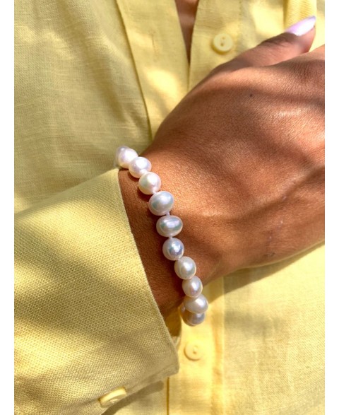 Pulsera Perlas 9 mm Plata...