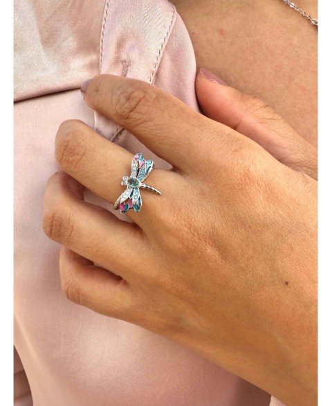 Anillo Libélula Circonita...