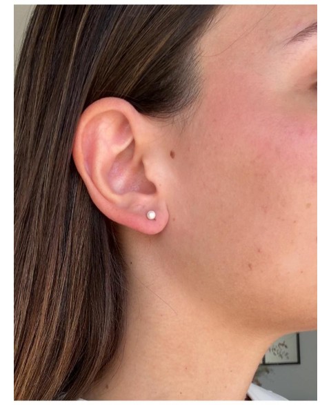 Pendientes de plata perla 4mm