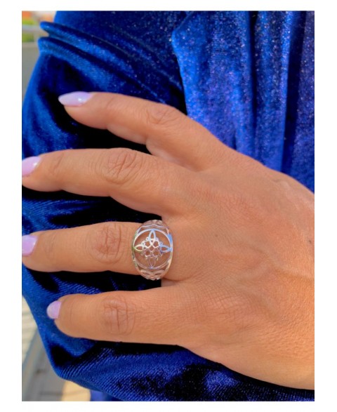 Anillo Nudo de Bruja Plata 