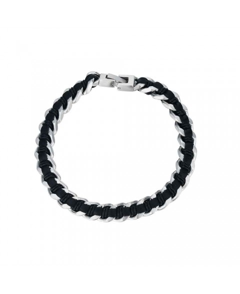 Pulsera Cristo Acero y Piel...