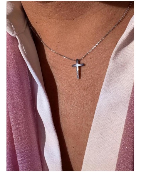 Collar Cruz Circonitas Plata 