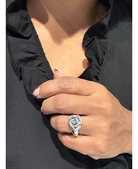 Anillo Camelia Plata