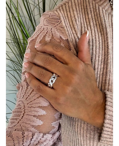 Anillo Doble Infinito Plata