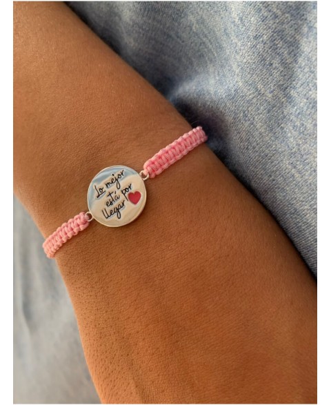 Pulsera de Hilo Rosa Lo...