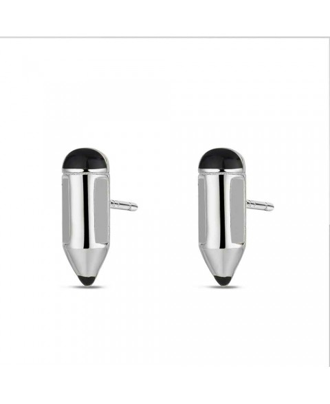 Pendientes Lápiz Negro Plata