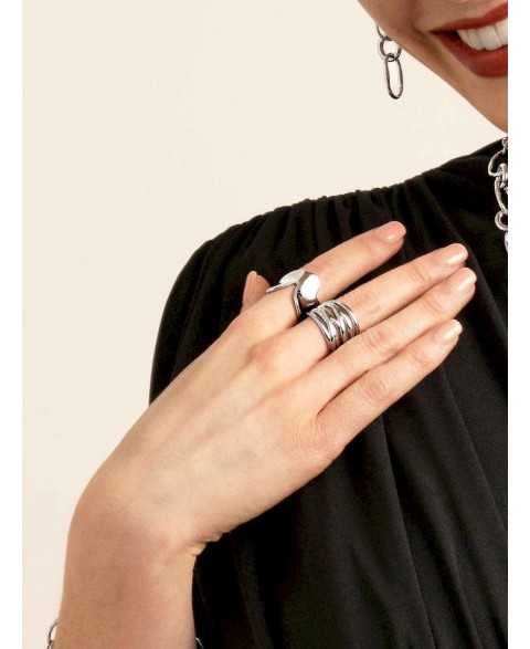 Anillo Odilia Acero Chapado...