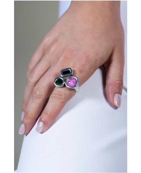 Anillo Collage Negro Ciclón