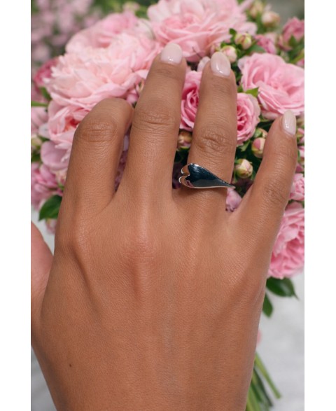 Anillo Abierto Corazón Plata