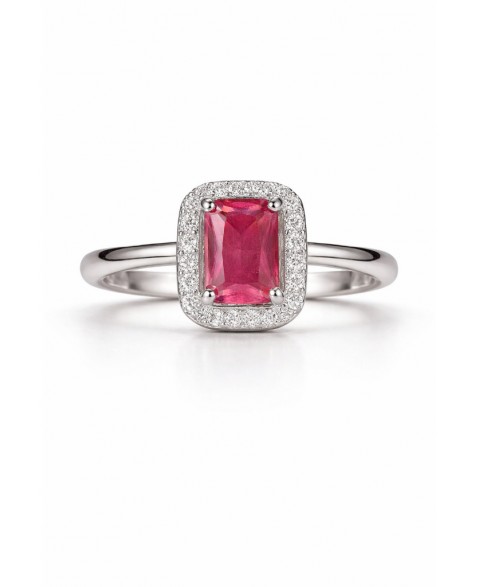 Anillo Rectángulo Rojo...
