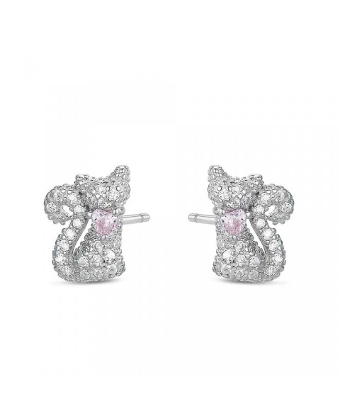 Pendientes Gato Piedra Rosa...