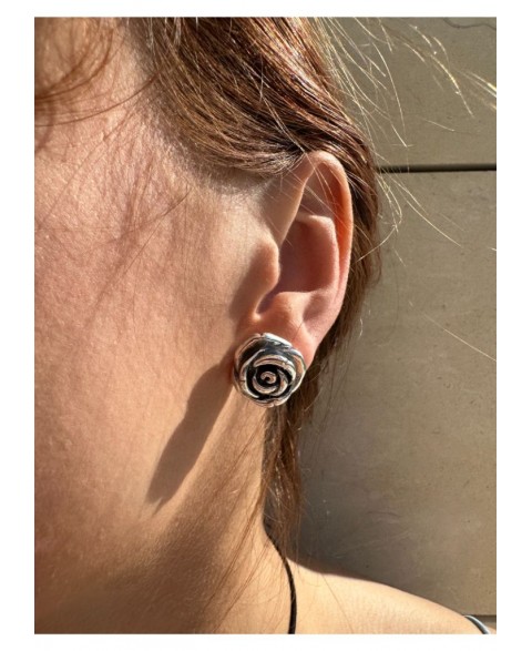 Pendientes Camelia Plata