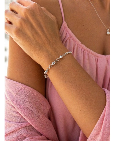 Pulsera Bolitas Pop Plata
