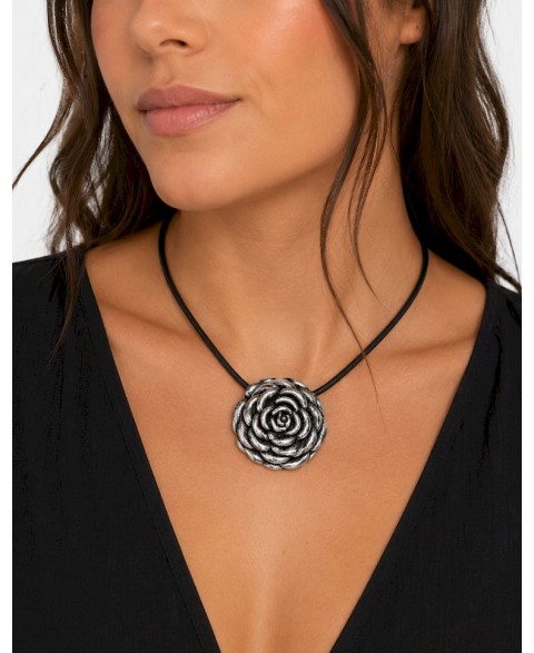 Colgante Camelia Abierto Plata