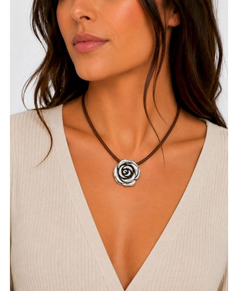 Colgante Camelia Plata