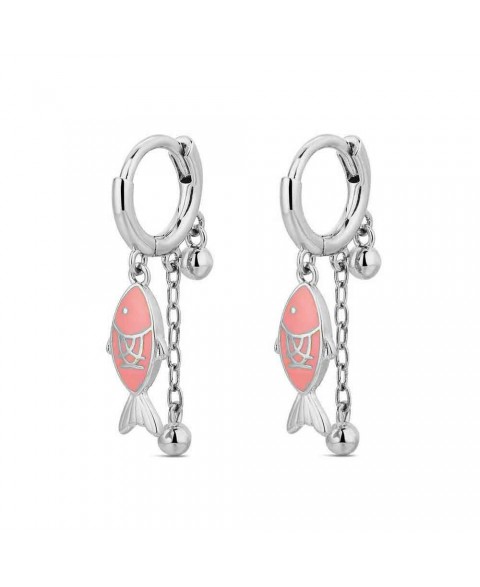 Pendientes Aro Peces Rosas...