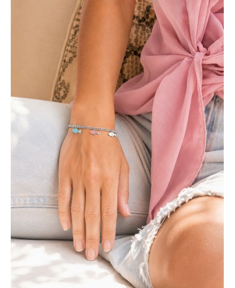 Pulsera Peces Colores Metal...