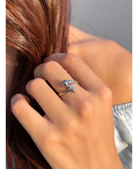Anillo Inicial T Bolita Plata