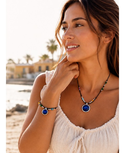 Collar Corona Azul Ciclón